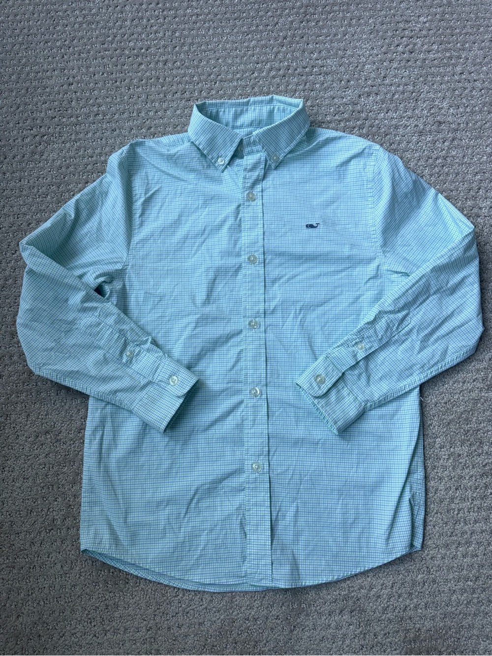 Vineyard Vines Boys Light Blue Checked Button-Down Shirt